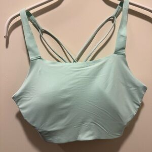 Nike Yoga Luxw Green Sports Bra with Criss-Cross Back